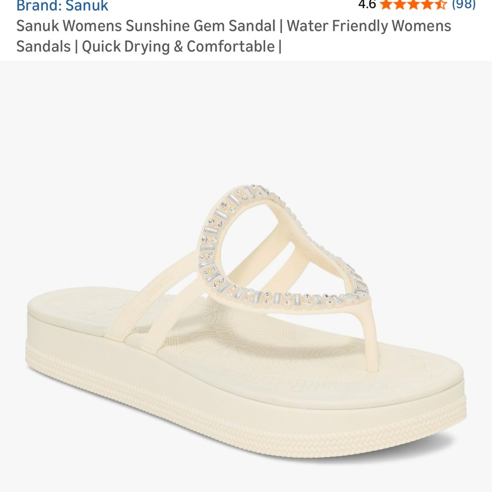Sanuk Women's Cream Gem Sandals